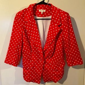 Red and White Polka Dot Blazer